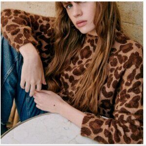 Sezane Gianni sweater in leopard print XS XXS